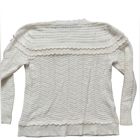 J. Crew Cream Cable-Knit Scoopneck Sweater - Picture 3 of 6